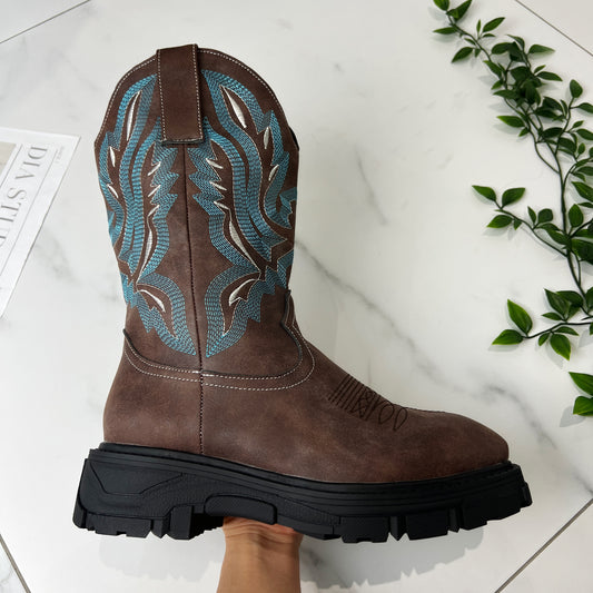 Dakota Dark Brown Cowboy Boots
