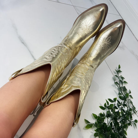 Gianna Gold Cowboy Boots