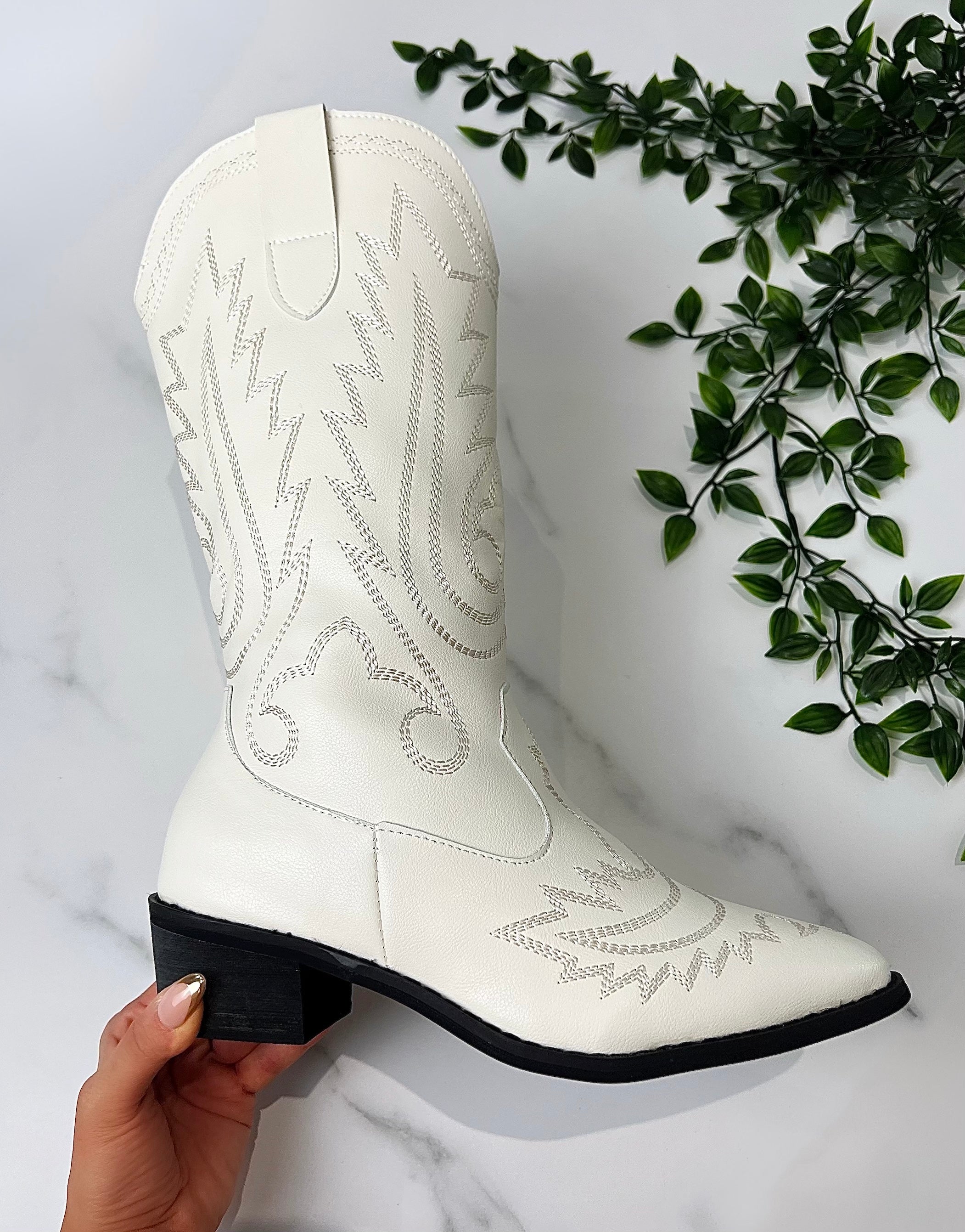 Daisy Cream Cowboy Boots DIA Studios