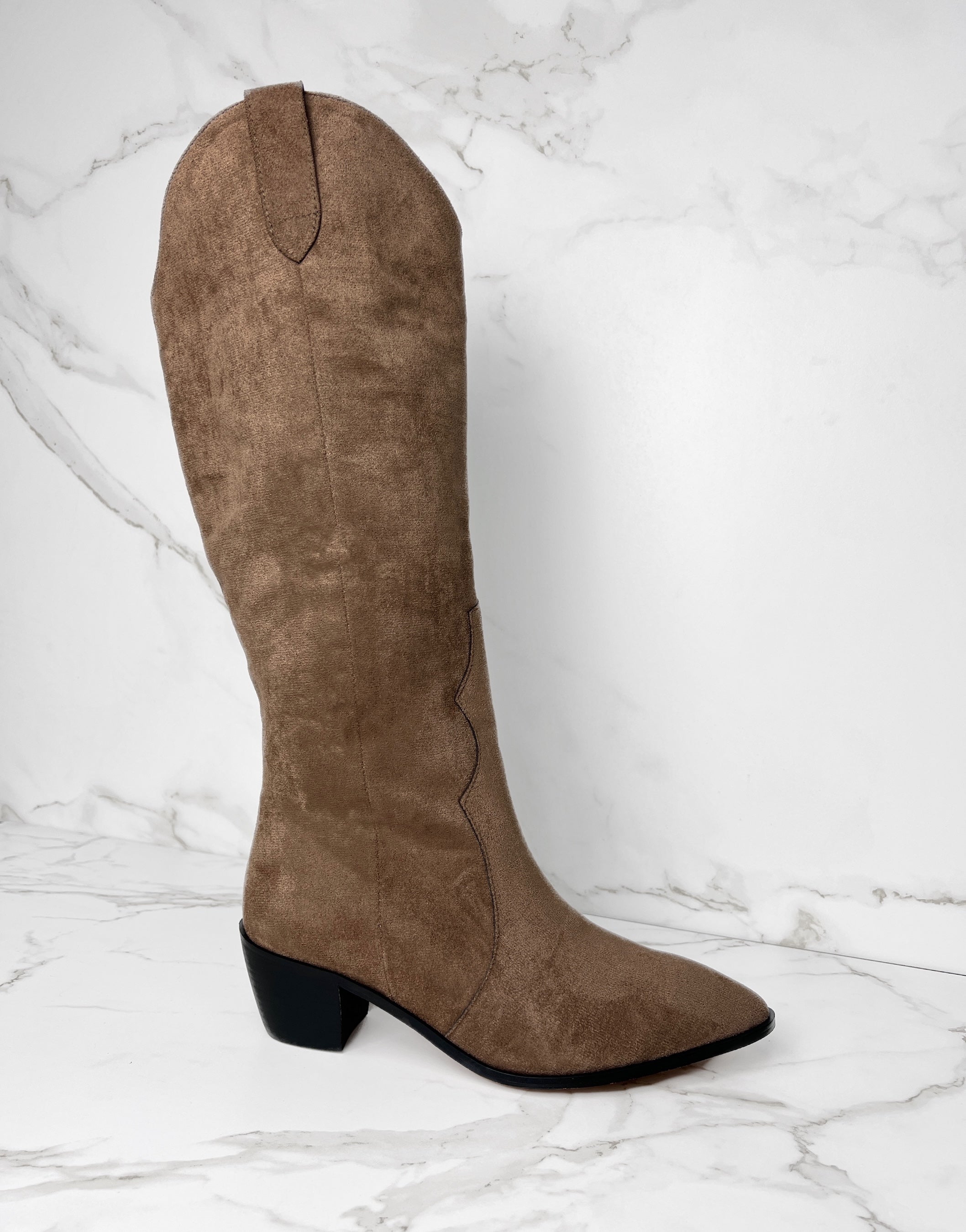 Nikita Brown Suede Cowboy Boots