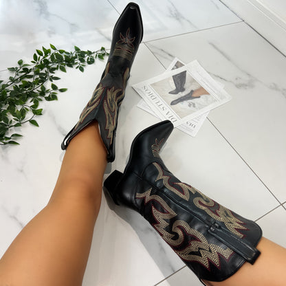 Alice Black Cowboy Boots