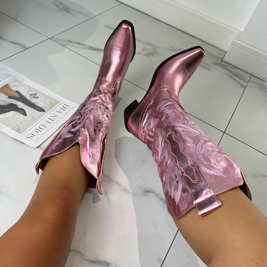 Pamela Pink Cowboy Boots