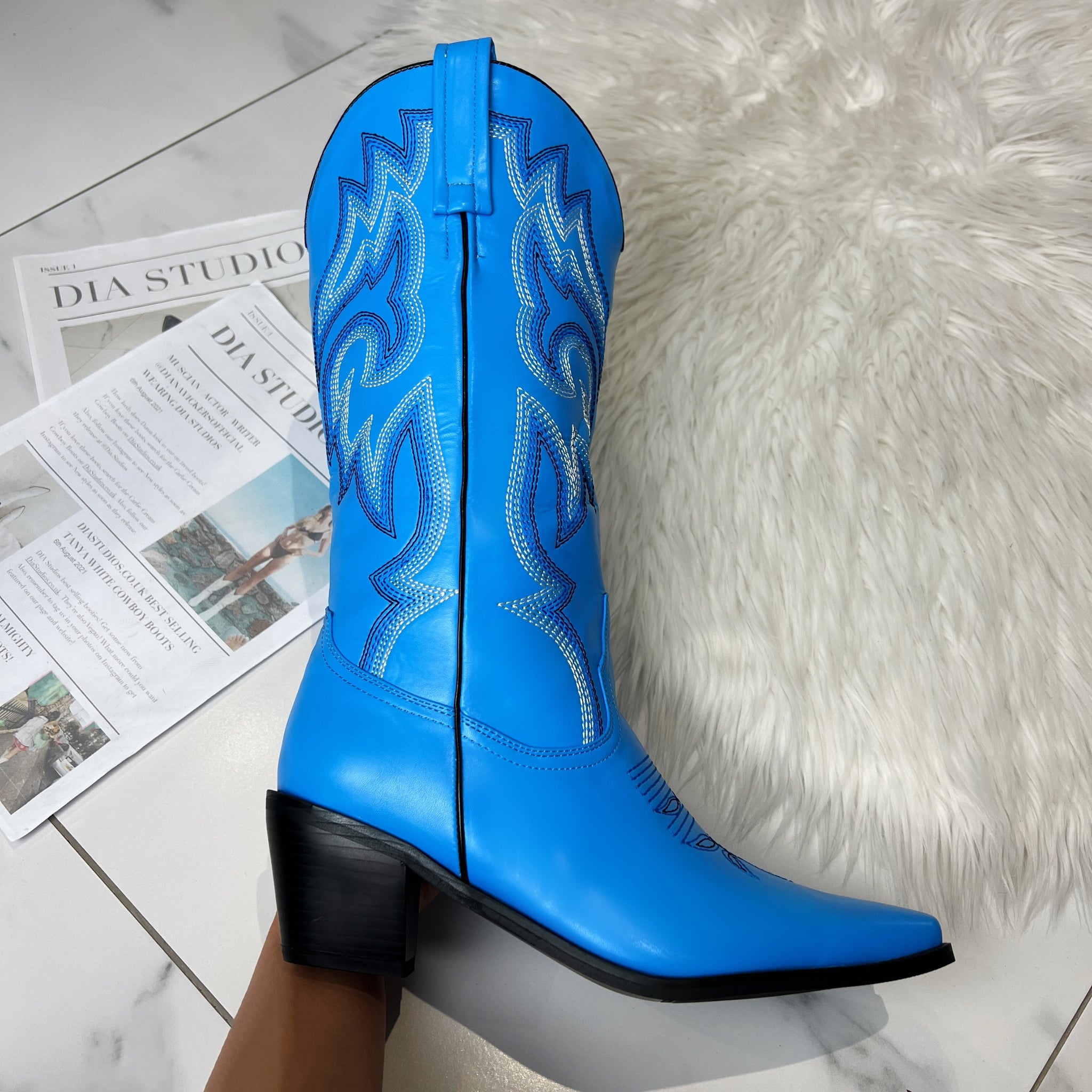 Blue 2024 cowboy booties