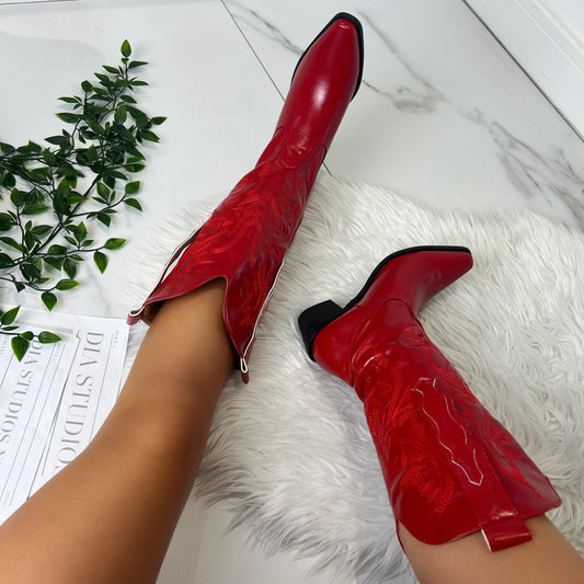 Indiyah Red Cowboy Boots