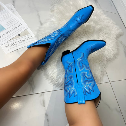 Briella Blue Cowboy Boots